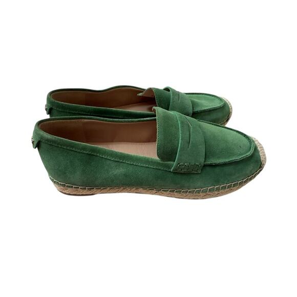 NWOB Sam Edelman Women's Green Kai Leather Espadrilles Loafers Flat Size 6.5 - Picture 3 of 7